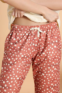 Zivame Dot & Doze Knit Cotton Pyjama Set - Raw Sienna — thumbnail 8